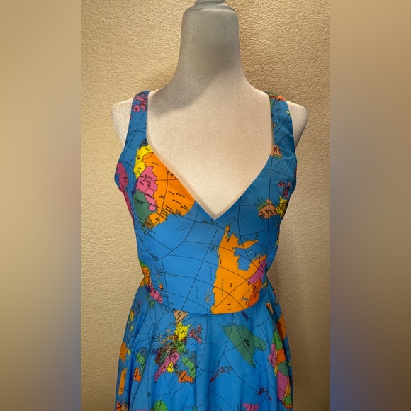 USED * Modcloth * Liza Luxe Map Dress * SZ S - Picture 3 of 3